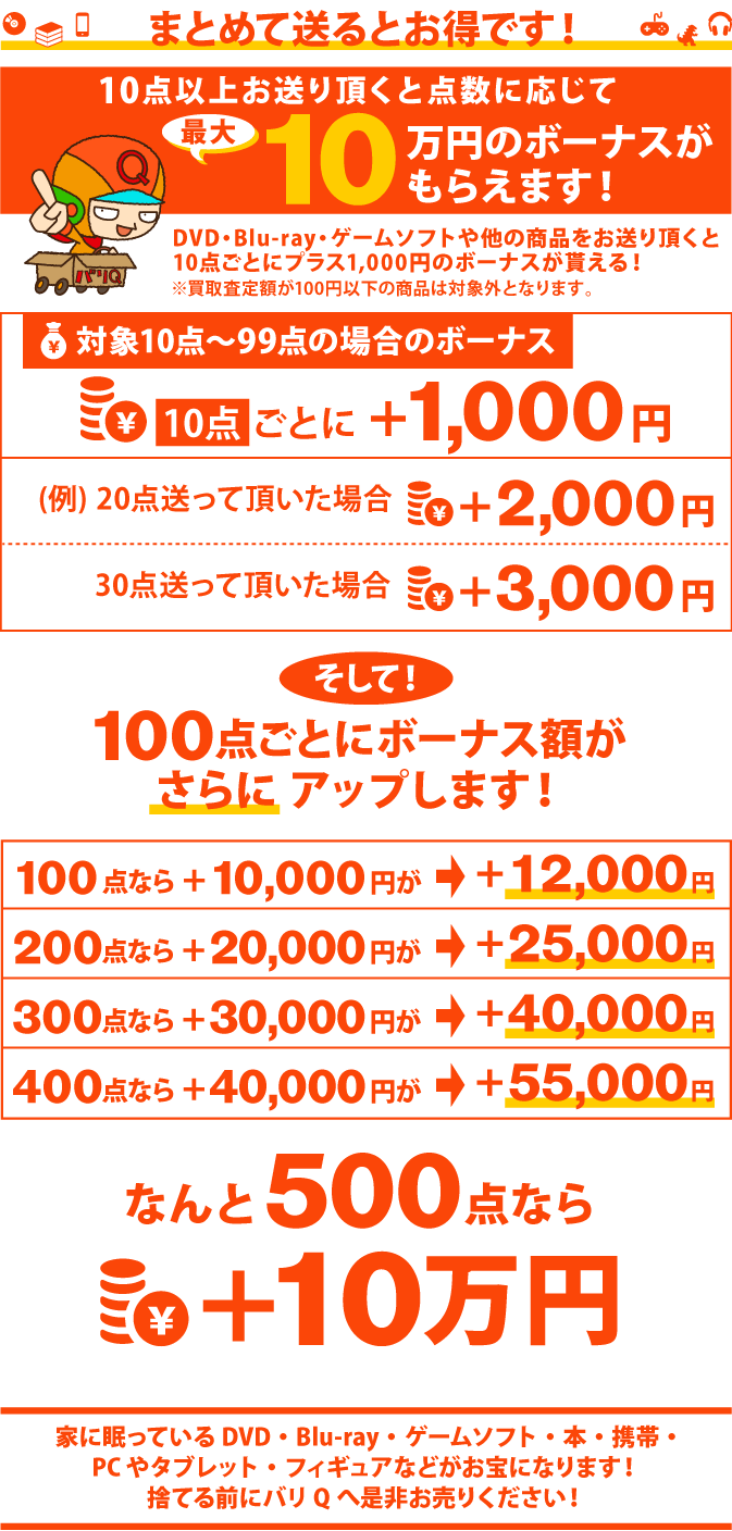 まとめ売りで最大10万円ボーナスキャンペーンの詳細